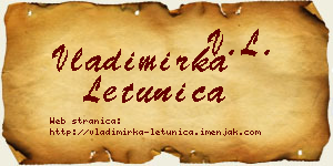 Vladimirka Letunica vizit kartica